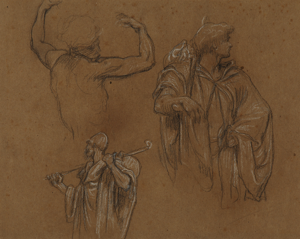 Three Male Figure Studies for 'Captive Andromache'
